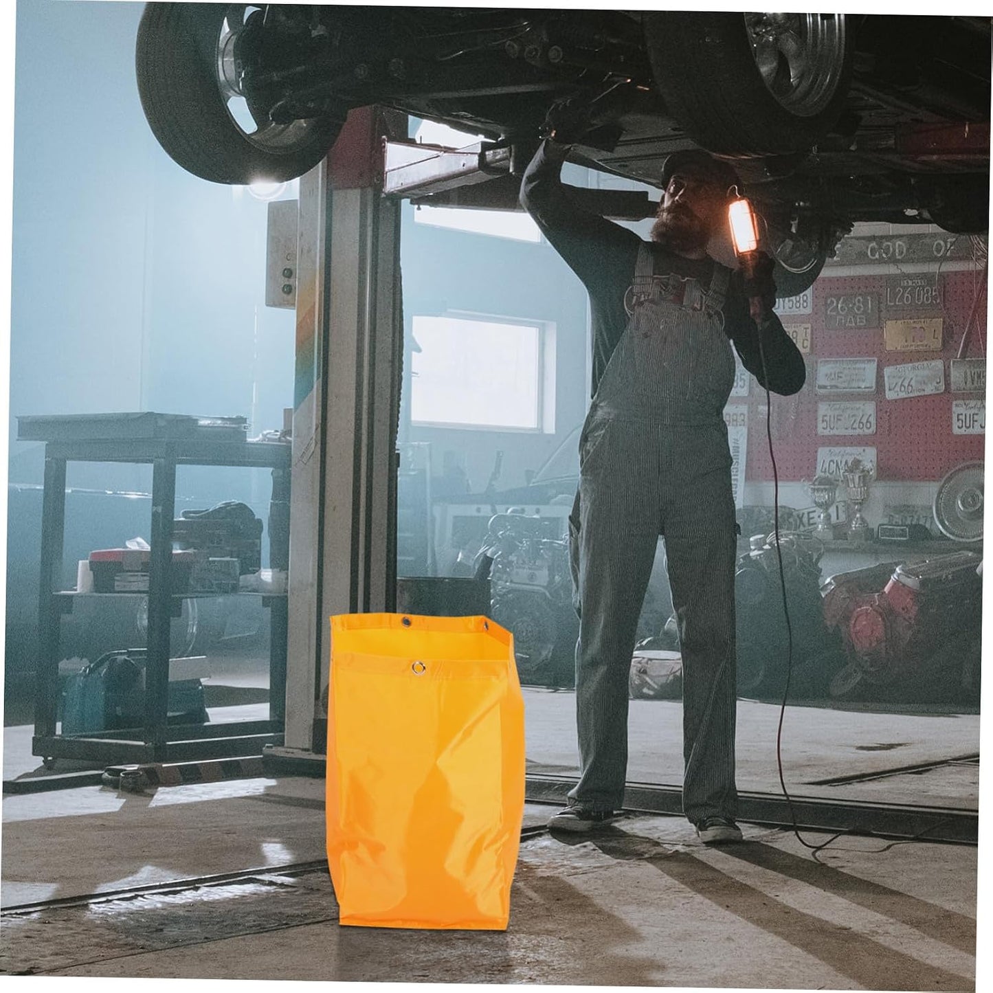 Replacement Yellow Janitorial Cart Bag Canvas Cleaning Bag for Housekeepers