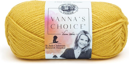 (1 Skein) Vanna's Choice Yarn, Mustard | Everyday Basic Worsted Weight Acrylic Knit & Crochet Fiber for Blankets, Bags, Sweaters, Hats, Scarves