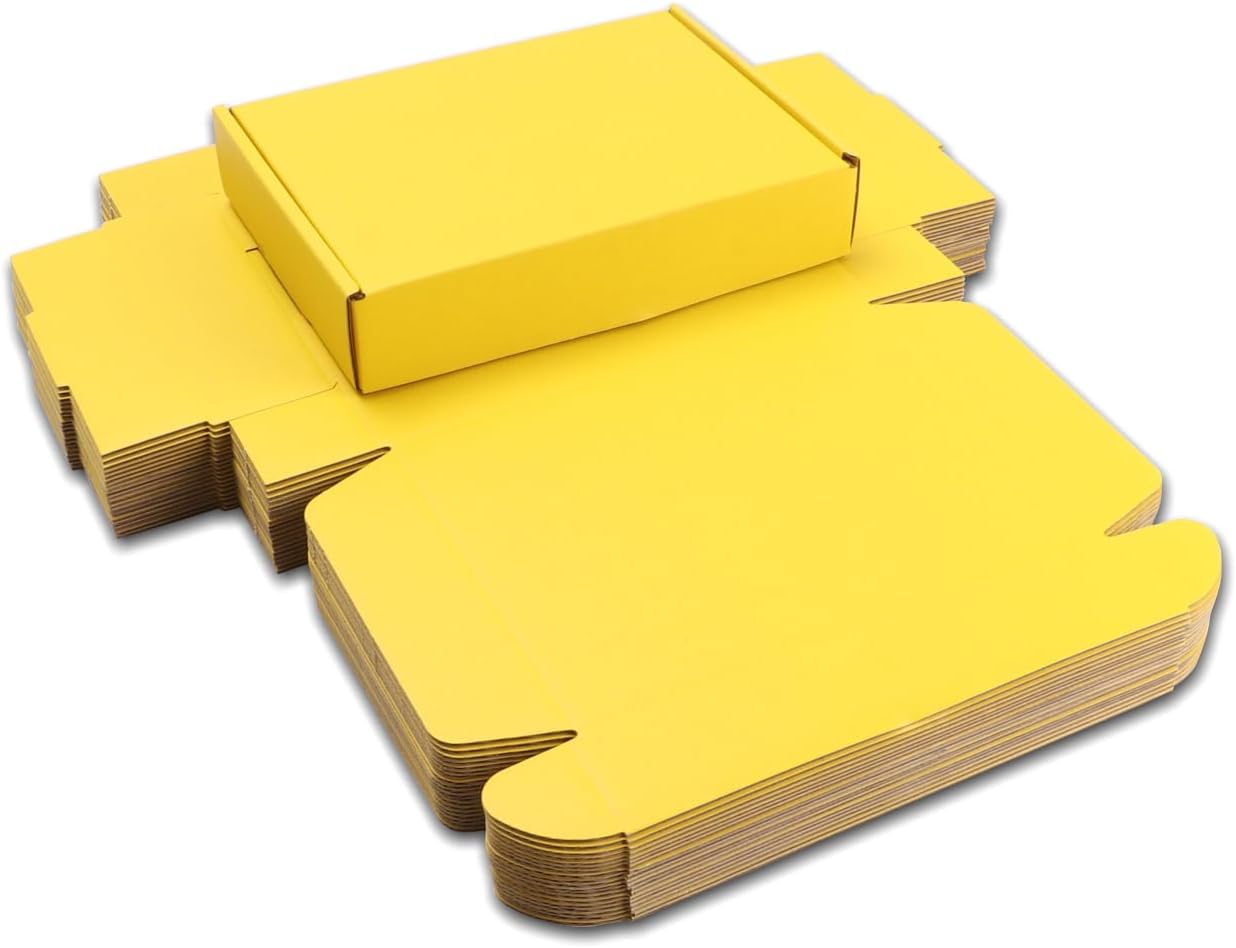 Yellow Shipping Packaging Hard Corrugated Cardboard Shipping Boxs Gift Wrap Box for Bridesmaid Proposal,Invitations, Wedding,Christmas,Anniversary with Lids Anti-Impact Suitable E-Commerce | Yellow Mailer Gift Boxes Foldable Wrap Box for Bridesmaid