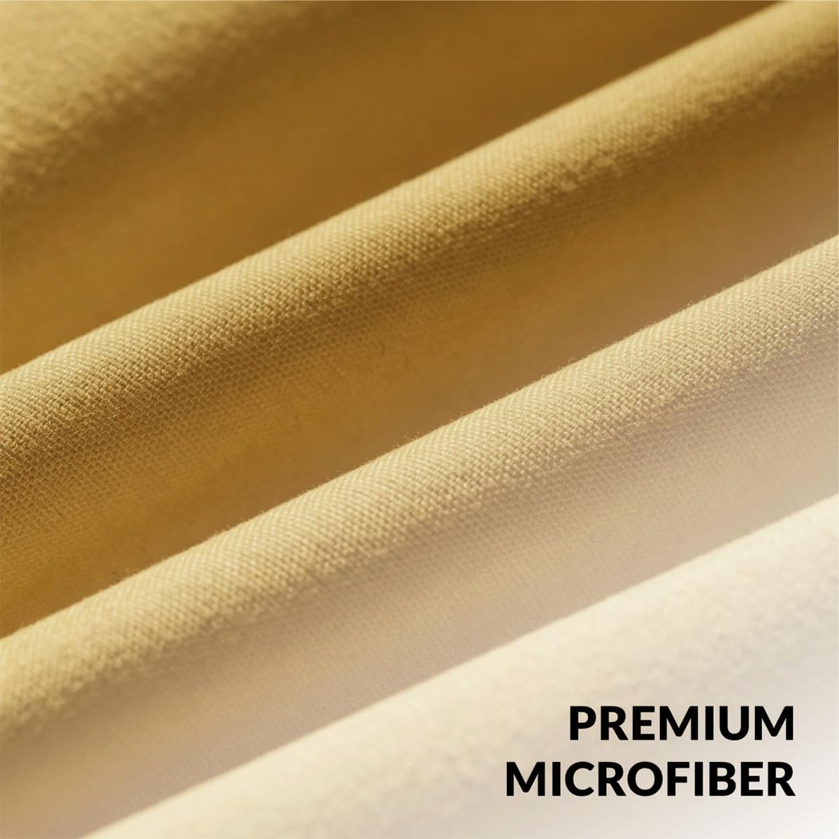 Ombre Yellow and White Shower Curtain Liner,Waterproof Fabric Shower Curtain with 3 Weighted Magnets, Odorless Cloth Lightweight Bathroom Curtain,Sturdy Rustproof Grommets,72 x 72