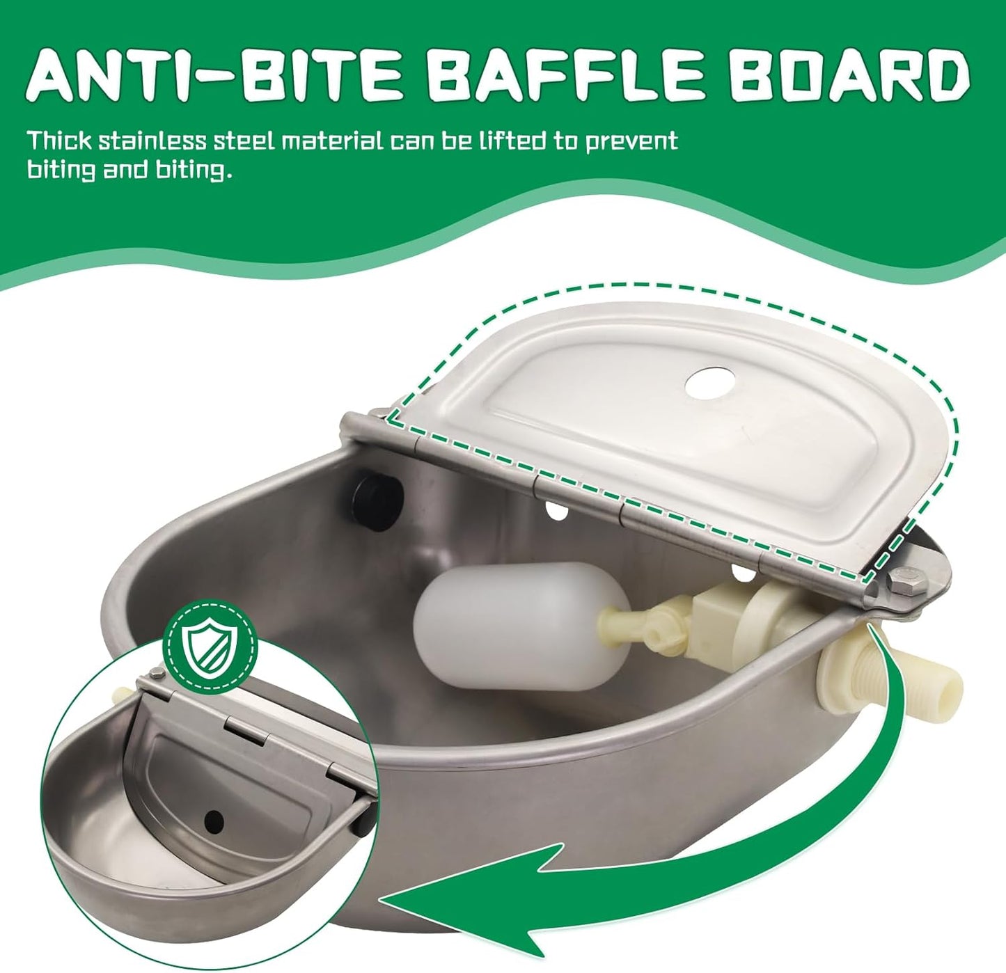 Automatic Dog Water Feeder 3L Stainless Steel Bowl for Chicken Cattle Sheep | With Float Valve auto fill water Wall Mounted Livestock Waterer rust proof Keep Water Fresh Easy to Clean & install for Goat