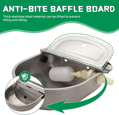 Automatic Dog Water Feeder 3L Stainless Steel Bowl for Chicken Cattle Sheep | With Float Valve auto fill water Wall Mounted Livestock Waterer rust proof Keep Water Fresh Easy to Clean & install for Goat