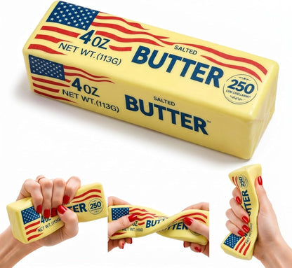Squishy Butter Slow Squeeze – Slow Rising Stress Relief Fidget Squeezy, America Flag PU Foam Butter Suishies for Office & Study，Bright Yellow Squishy's