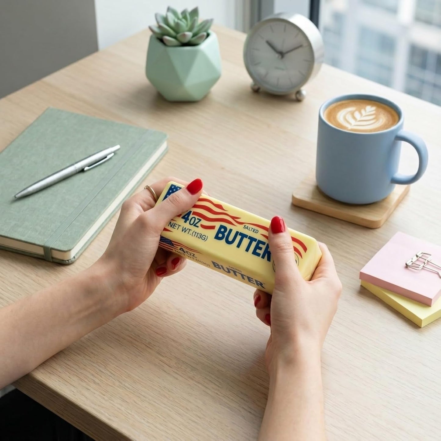 Squishy Butter Slow Squeeze – Slow Rising Stress Relief Fidget Squeezy, America Flag PU Foam Butter Suishies for Office & Study，Bright Yellow Squishy's