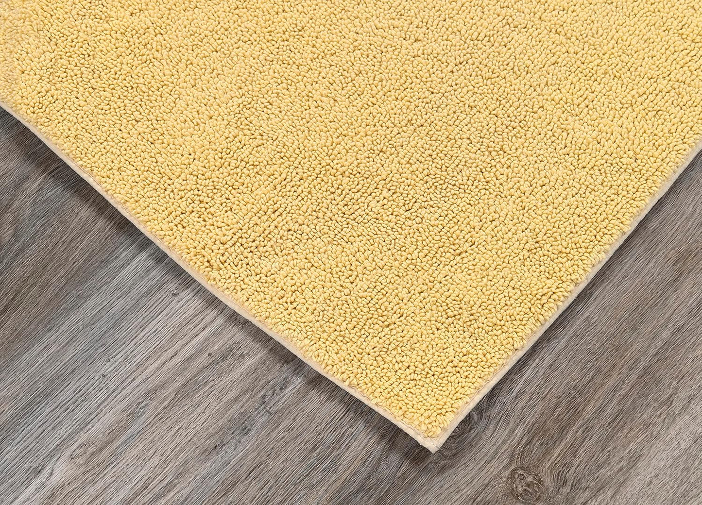 Queen Cotton Soft Yellow 3 Piece Set (Toilet Cover, Contour Rug, Bath Rug) Ultra Soft, Plush, Highly Absorbent, Machine Washable Shower & Bathroom Floor Towel, Non-Slip, Quick-Dry