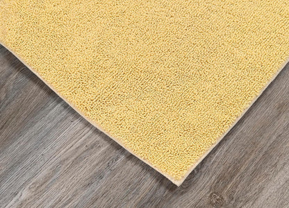 Queen Cotton Soft Yellow 3 Piece Set (Toilet Cover, Contour Rug, Bath Rug) Ultra Soft, Plush, Highly Absorbent, Machine Washable Shower & Bathroom Floor Towel, Non-Slip, Quick-Dry