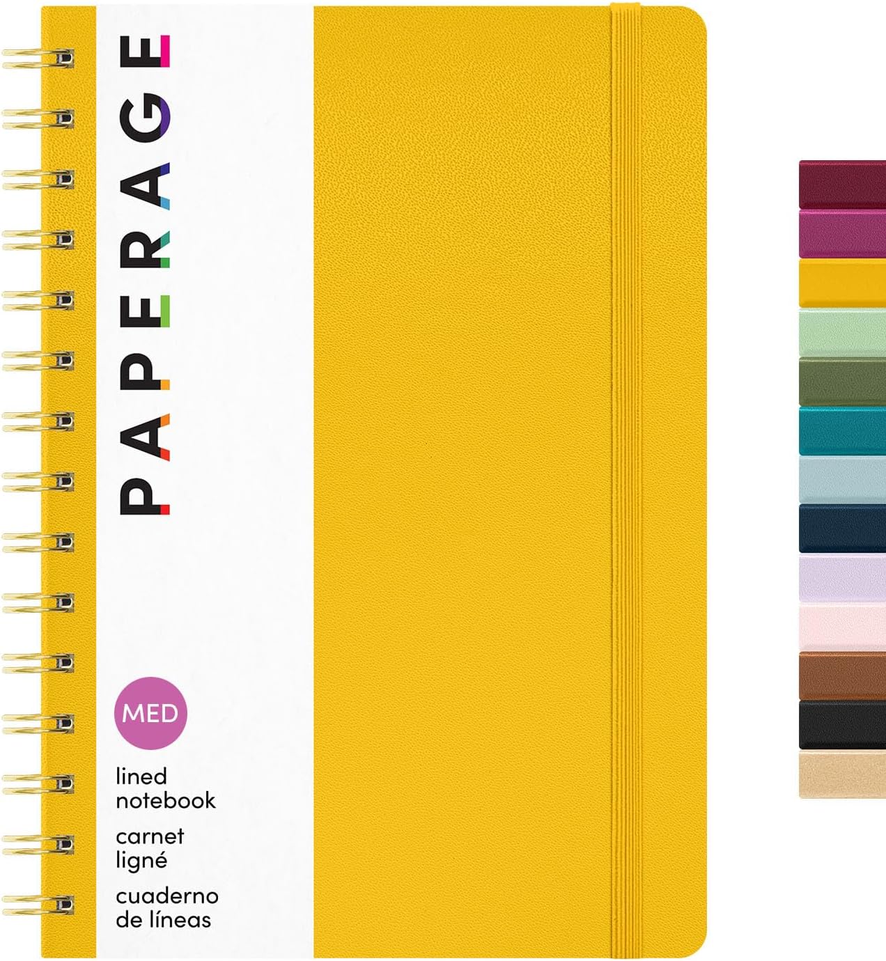 Lined Spiral Journal Notebook, (Yellow), 160 Pages, Hardcover Journal for Women & Men, Medium 5.5 in x 8 in - 100 GSM, Thick Paper, Spiral Notebook for Work, School & Journaling
