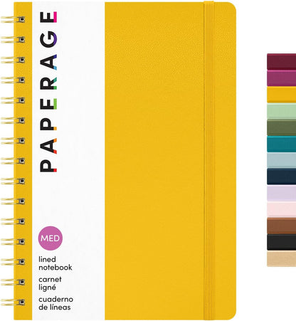 Lined Spiral Journal Notebook, (Yellow), 160 Pages, Hardcover Journal for Women & Men, Medium 5.5 in x 8 in - 100 GSM, Thick Paper, Spiral Notebook for Work, School & Journaling