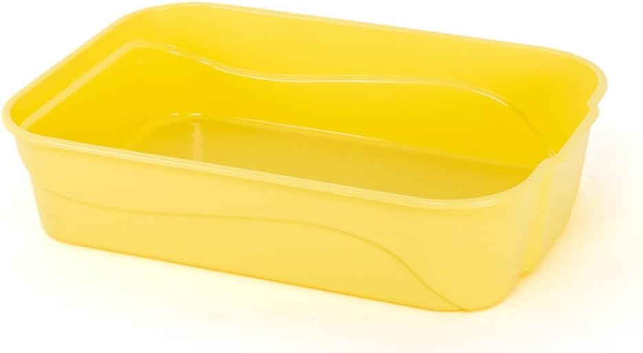 Portable Cat Litter Box with Semi-Enclosed Design & Splash-Proof Tray, Odor Control Litter Pan for Travel Use - Easy Clean Pet Toilet for Multiple Cats(Yellow)