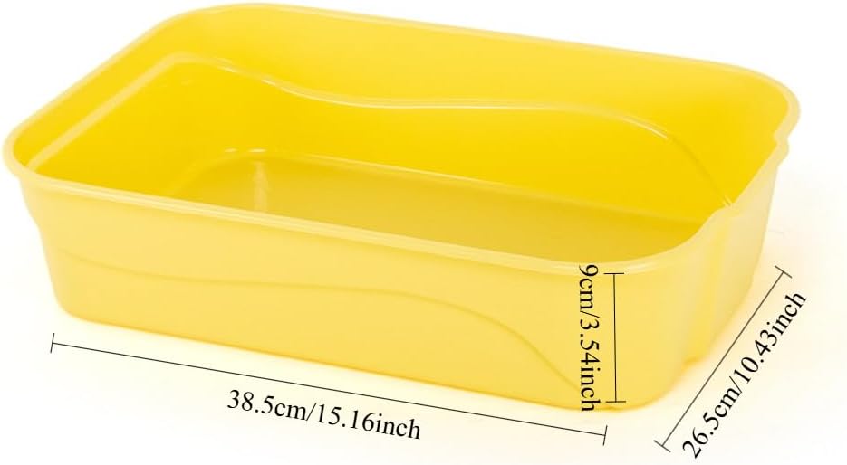 Portable Cat Litter Box with Semi-Enclosed Design & Splash-Proof Tray, Odor Control Litter Pan for Travel Use - Easy Clean Pet Toilet for Multiple Cats(Yellow)