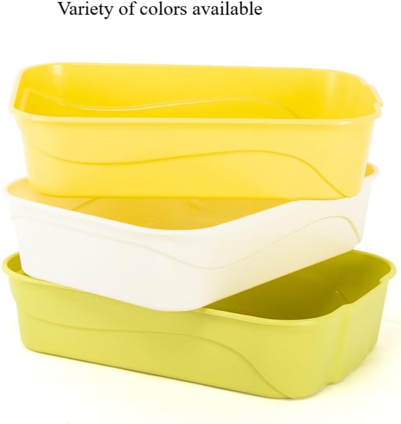 Portable Cat Litter Box with Semi-Enclosed Design & Splash-Proof Tray, Odor Control Litter Pan for Travel Use - Easy Clean Pet Toilet for Multiple Cats(Yellow)