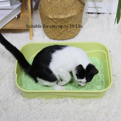 Portable Cat Litter Box with Semi-Enclosed Design & Splash-Proof Tray, Odor Control Litter Pan for Travel Use - Easy Clean Pet Toilet for Multiple Cats(Yellow)