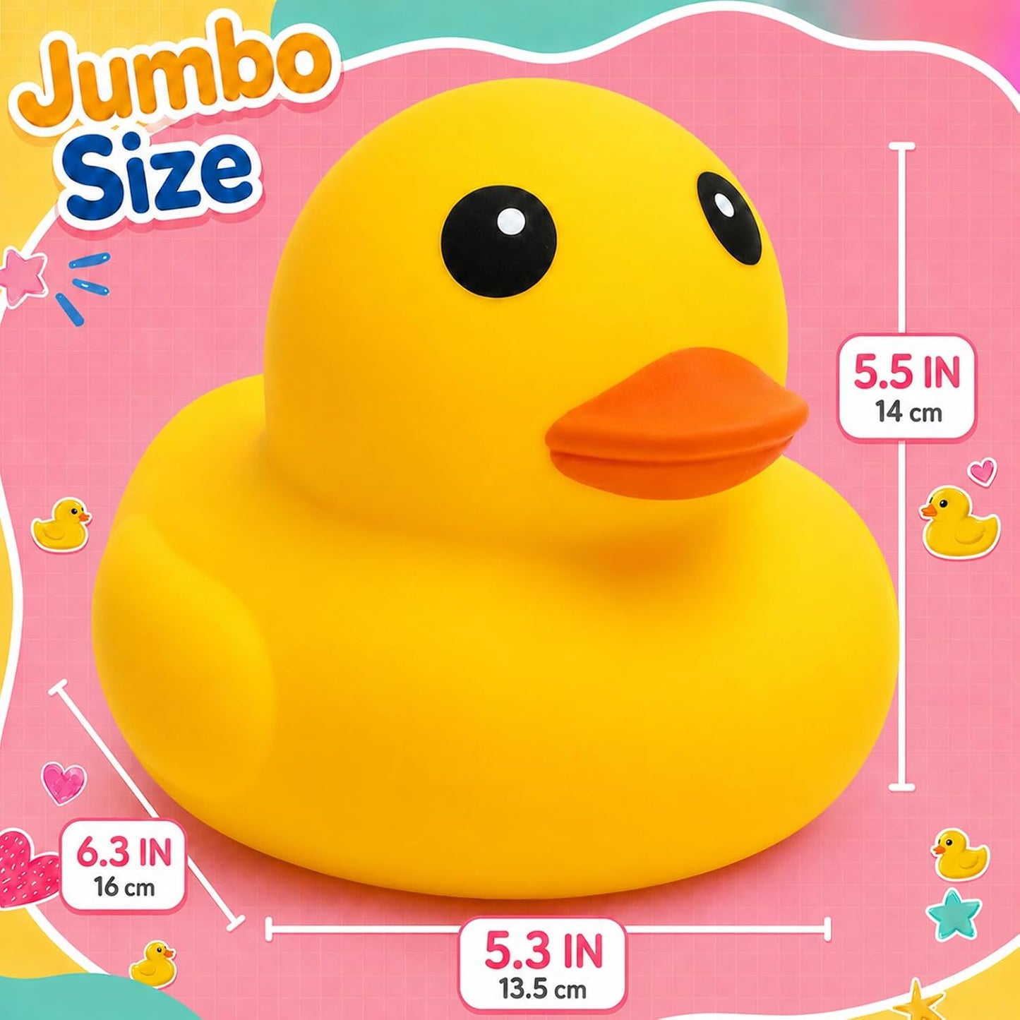 Jumbo Duck Squishy Squeeze Toys Stress Relief Fidget Toy for Teens & Adults,Giant Sensory Stress Balls for Anxiety Relief,Cool Office Desk Decor Party Favors Birthday Gifts (Yellow)
