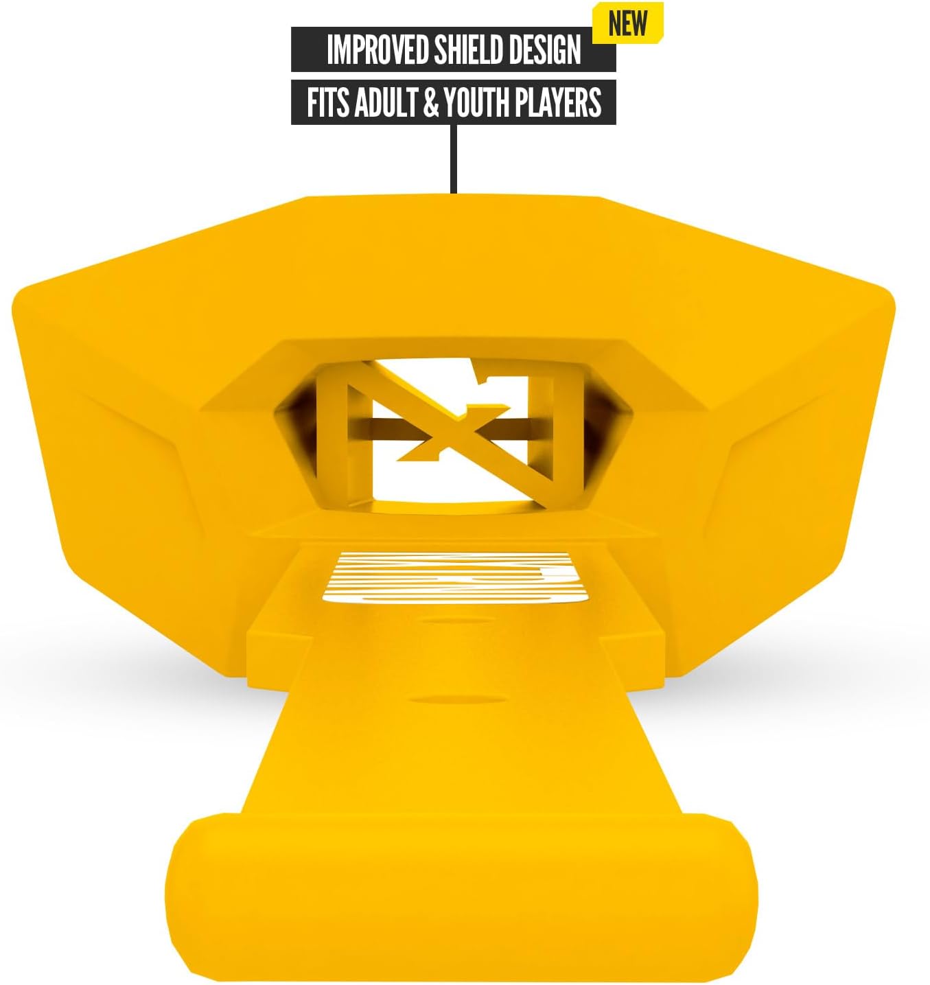 Two Pro Football Mouth Guard, Permanent Strap, Fits Adult & Youth (Yellow)