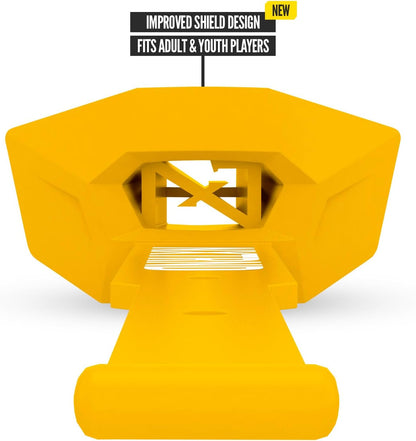 Two Pro Football Mouth Guard, Permanent Strap, Fits Adult & Youth (Yellow)