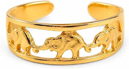 Gold Plated Toe Ring for Women, Adjustable Open Band, Handmade | Fits Toe, Knuckle or Pinky Ring | One Size Fits Most | Comfortable to Wear | Minimalist Style | Water Resistant