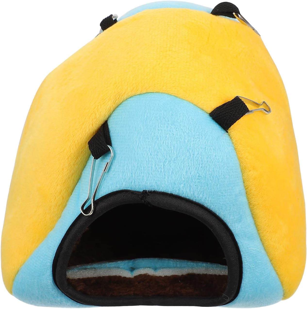 Hamster Warm Nest and Small Pet House, Yellow Fleece Cozy Cave Bed for Hamsters, Squirrels, Guinea Pigs, Chinchillas Winter Sleeping Hideout