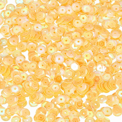 Loose Sequins 2800Pcs 6mm Silver Backed Cup Embroidery Sequins for Jewelry Making Crafts Sewing, AB Yellow
