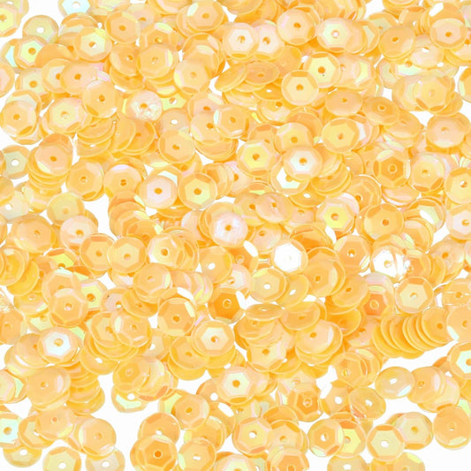 Loose Sequins 2800Pcs 6mm Silver Backed Cup Embroidery Sequins for Jewelry Making Crafts Sewing, AB Yellow