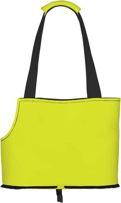 Yellow Print Foldable Pet Tote Bag, Shoulder Carrier for Small Dogs and Cats