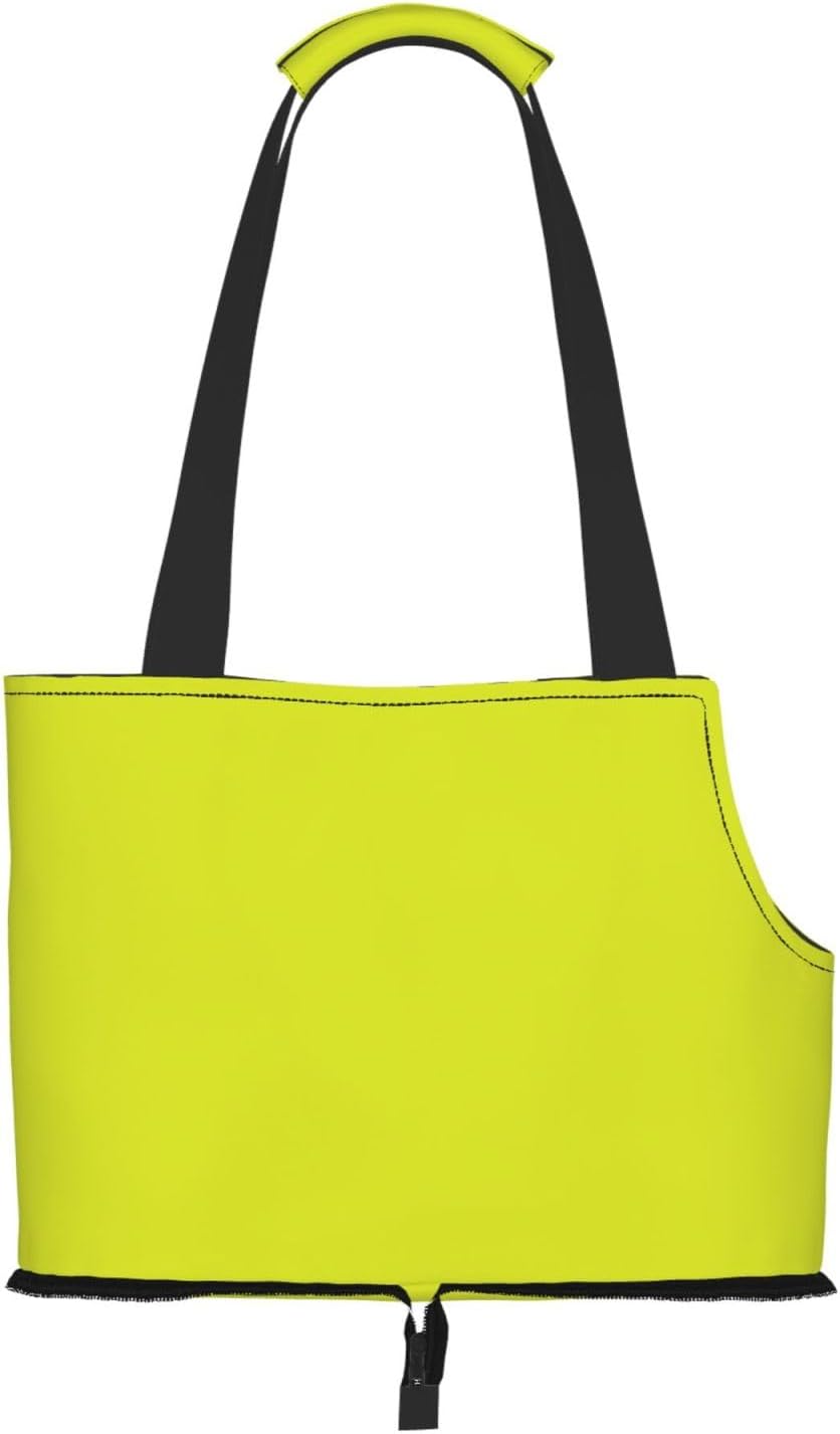 Yellow Print Foldable Pet Tote Bag, Shoulder Carrier for Small Dogs and Cats