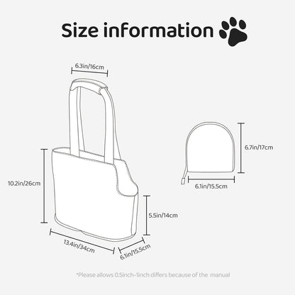 Yellow Print Foldable Pet Tote Bag, Shoulder Carrier for Small Dogs and Cats
