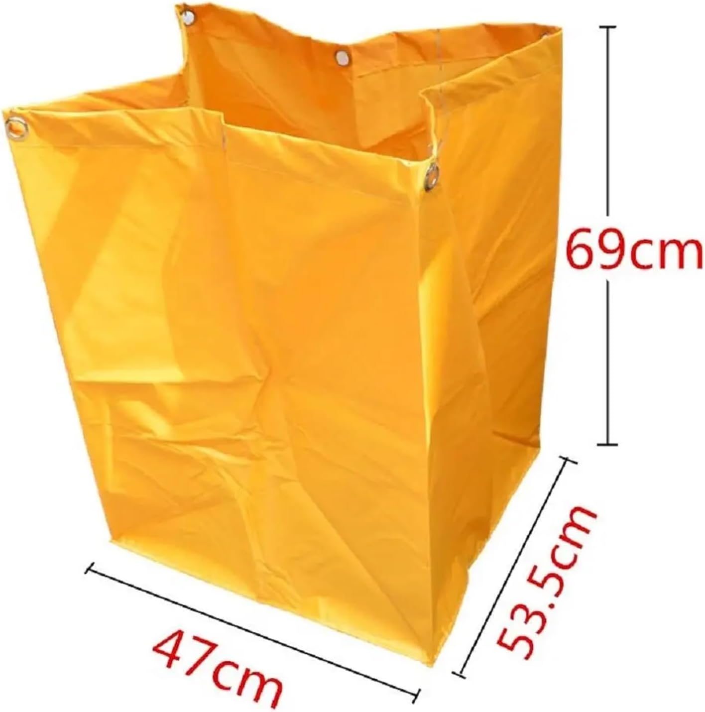 Replacement Janitorial Cart Bag Yellow Linen Truck Bag 35 Gal Oxford Cloth Cleaning Cart Spare for Housekeeping Laundry