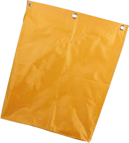 Replacement Janitorial Cart Bag Yellow Linen Truck Bag 35 Gal Oxford Cloth Cleaning Cart Spare for Housekeeping Laundry