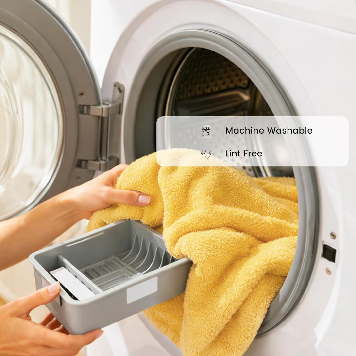 8-Piece Cotton Bath Towel Set with Hanging Loops for Bathroom, Yellow | Complete starter set for daily showers, sink-side use, small bathrooms, and guest baths, OEKO-TEX certified, easy care
