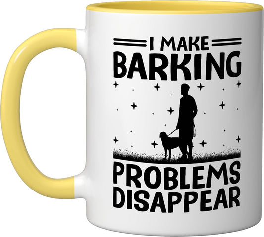 Dog Trainer Dog Training Training Dogs Pet Care Professional Ceramic Mug, Yellow/White, 11oz