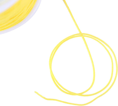 0.8mm Braided Nylon Bracelet Making String Cord, Trim Thread for Chinese Knotting, Kumihimo, Beading, Macramé, Jewelry Making, Sewing, Yellow