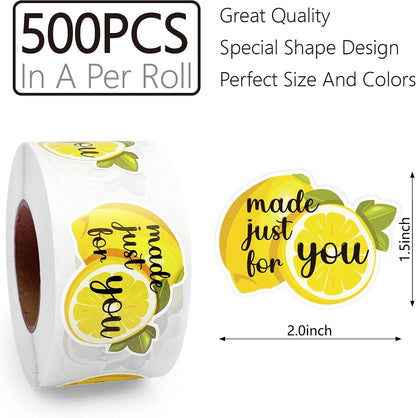Coated Paper Made Just for You Lemon Stickers，Lemon Stand Stickers Gift Bags Packaging