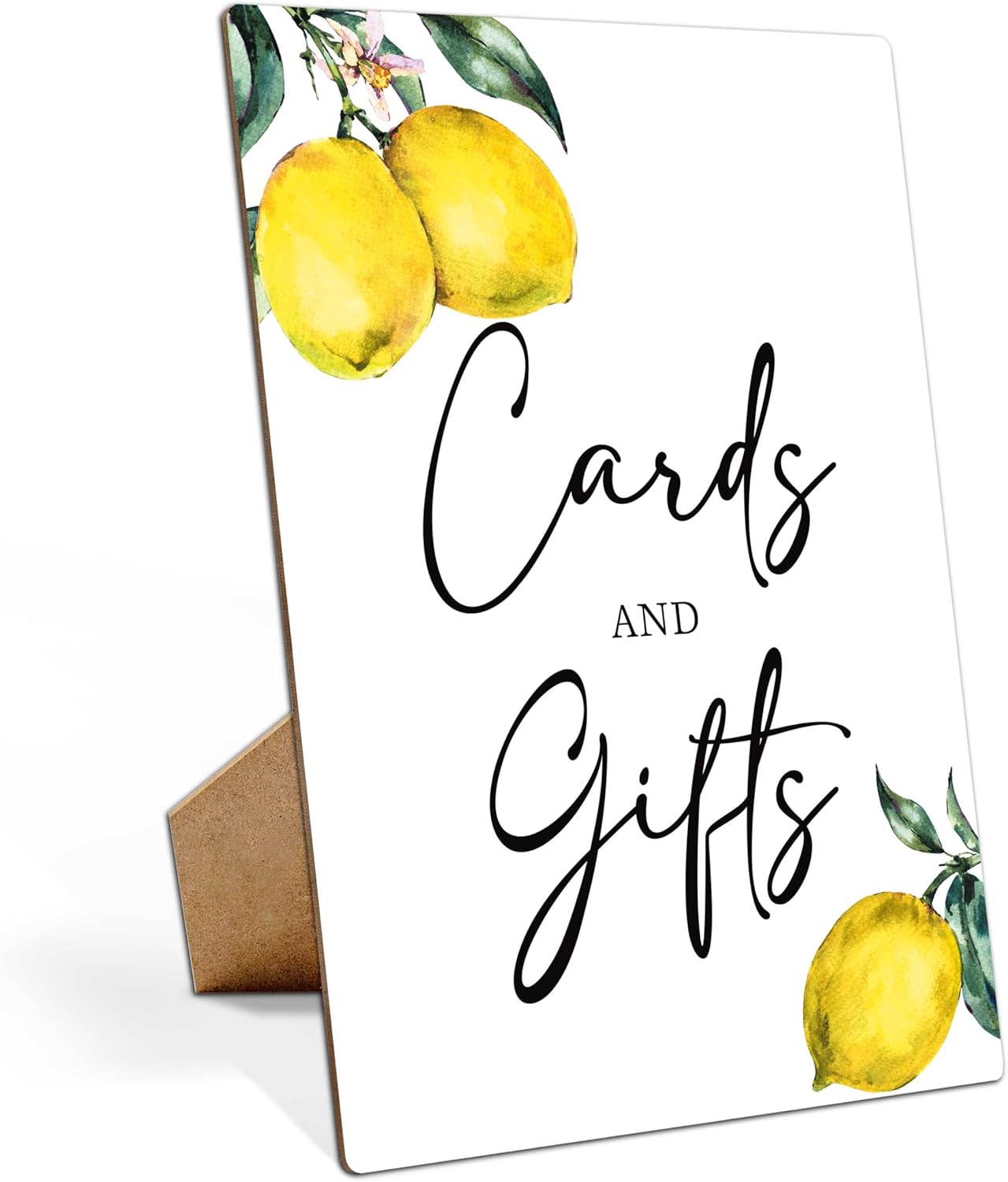 Lemon Bridal Shower Sign, Cards and Gifts, 8×11 Wooden Sign with Stand, Lemon Party Decorations, Bridal Shower Decorations - LP039