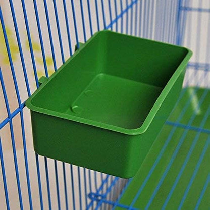 Bird Seed Food Feeder Dish Water Feeder Bowl for Parrot Macaw African Greys Budgies Parakeet Cockatiel Conure Canary Finch Cage (4.7inch)