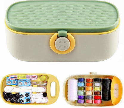 Yellow Sewing Project Kit, 135 Pcs Family Sewing Supplies Repair Kit Traveler Sewing Kit Sewing Thread Accessories DIY Sewing Supplies Organizer (Yellow)