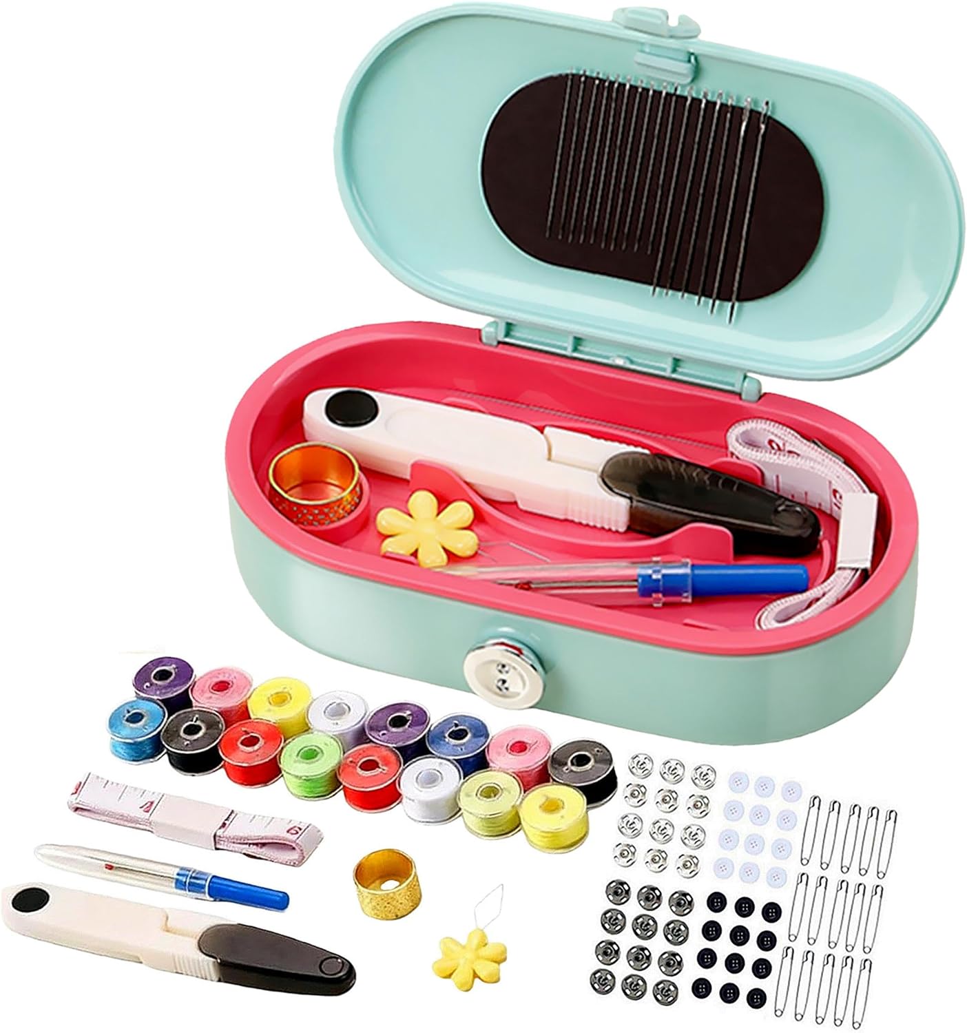 Yellow Sewing Project Kit, 135 Pcs Family Sewing Supplies Repair Kit Traveler Sewing Kit Sewing Thread Accessories DIY Sewing Supplies Organizer (Yellow)
