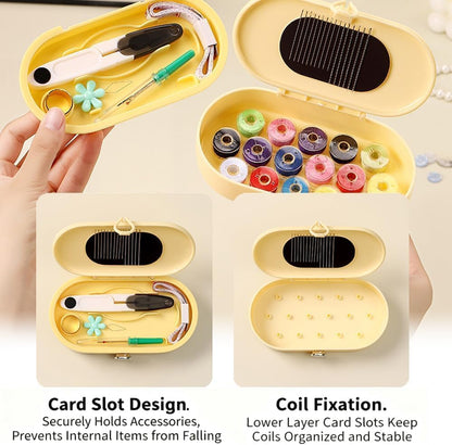 Yellow Sewing Project Kit, 135 Pcs Family Sewing Supplies Repair Kit Traveler Sewing Kit Sewing Thread Accessories DIY Sewing Supplies Organizer (Yellow)