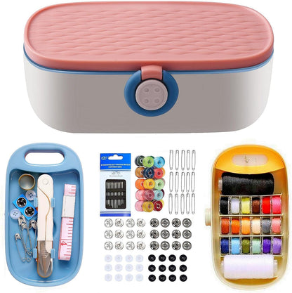 Yellow Sewing Project Kit, 135 Pcs Family Sewing Supplies Repair Kit Traveler Sewing Kit Sewing Thread Accessories DIY Sewing Supplies Organizer (Yellow)