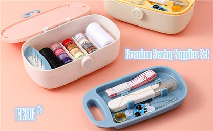 Yellow Sewing Project Kit, 135 Pcs Family Sewing Supplies Repair Kit Traveler Sewing Kit Sewing Thread Accessories DIY Sewing Supplies Organizer (Yellow)
