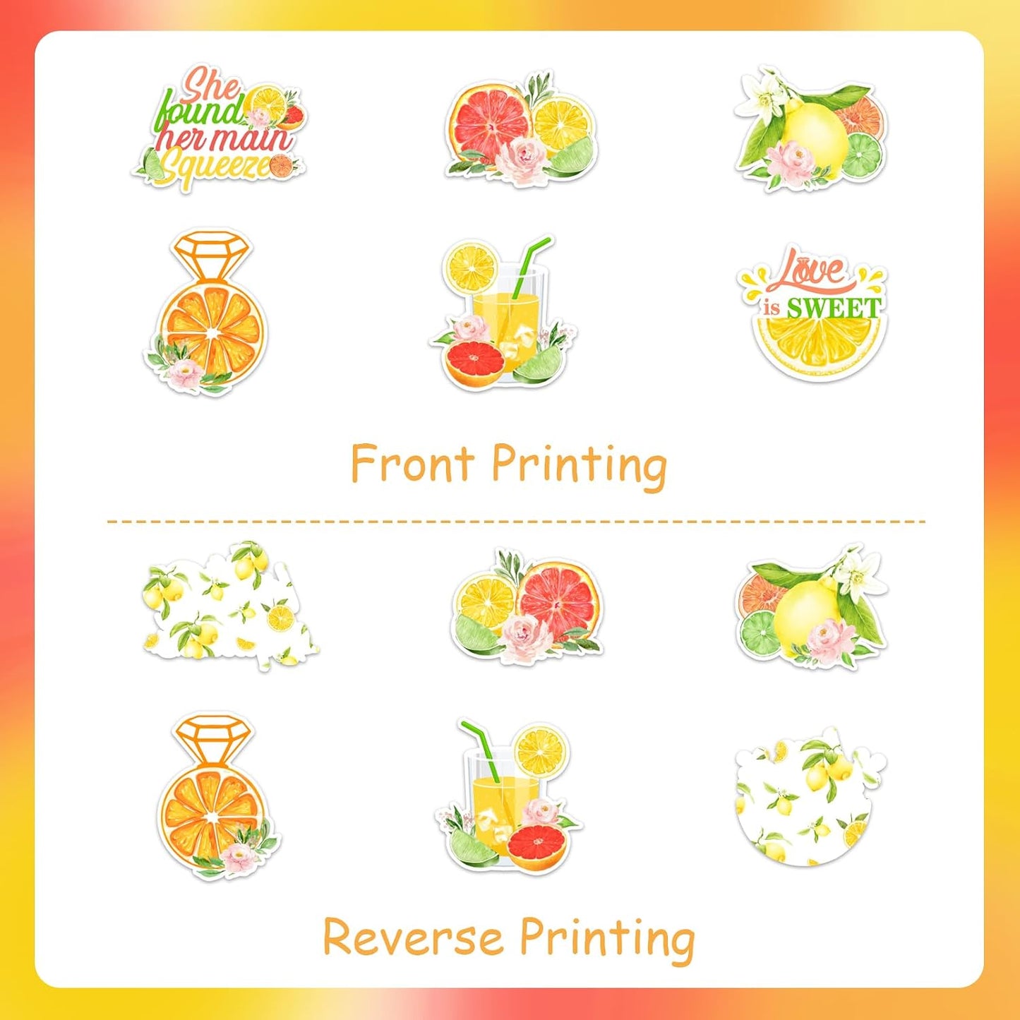 36pc Citrus Themed Bridal Shower Cake Toppers: She Found Her Main Squeeze, Lemon, Orange, Fruit, Bachelorette Party Decor