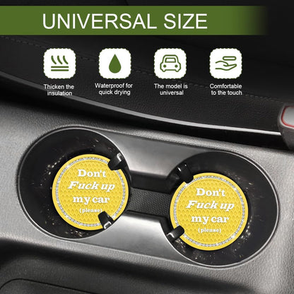4PCS Bling Car Cup Holder Coaster, 2.75 Inch Anti-Slip Auto Insert Cup Coaster, Universal Interior Decor Accessories Crystal Car Drink Cup Mat Perfect for Women Girls (Yellow, 4PCS)