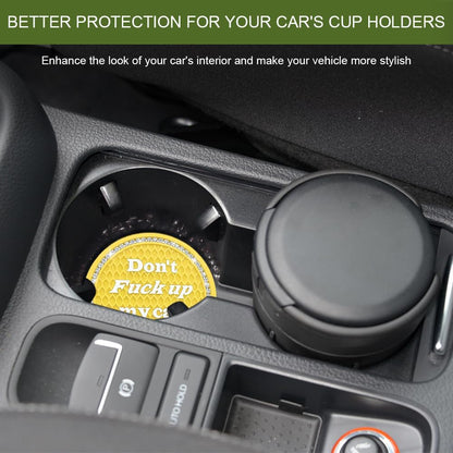 4PCS Bling Car Cup Holder Coaster, 2.75 Inch Anti-Slip Auto Insert Cup Coaster, Universal Interior Decor Accessories Crystal Car Drink Cup Mat Perfect for Women Girls (Yellow, 4PCS)