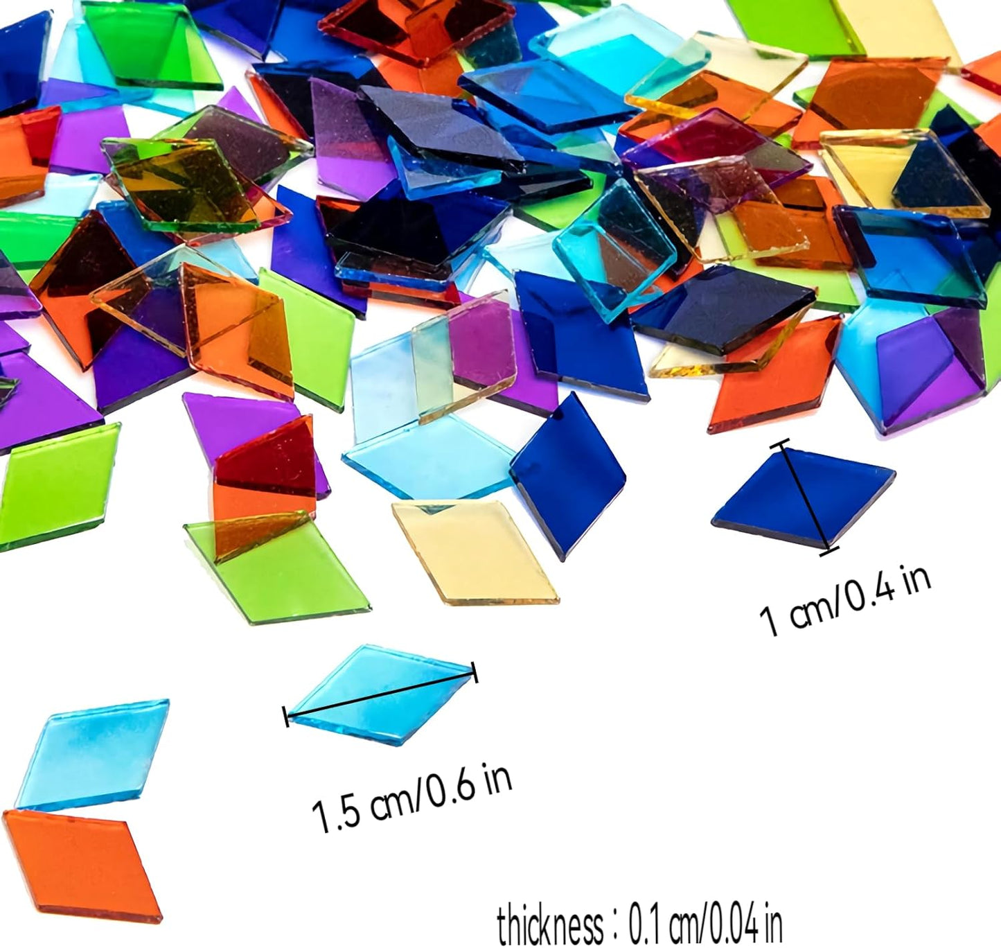 520pcs/100g Diamond Mosaic Tiles, High Transparency Stained Glass Mosaic Tiles, DIY Handmade Lampshade Artwork and Stained Glass Projects, Yellow