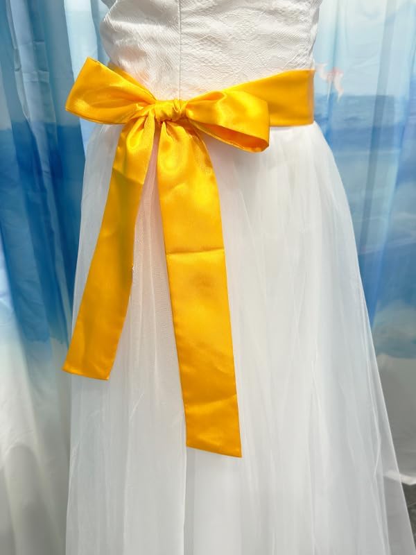 Women 200cm Long Satin Sash Belts for Wedding Bridal Bridesmaid Dress Accessories