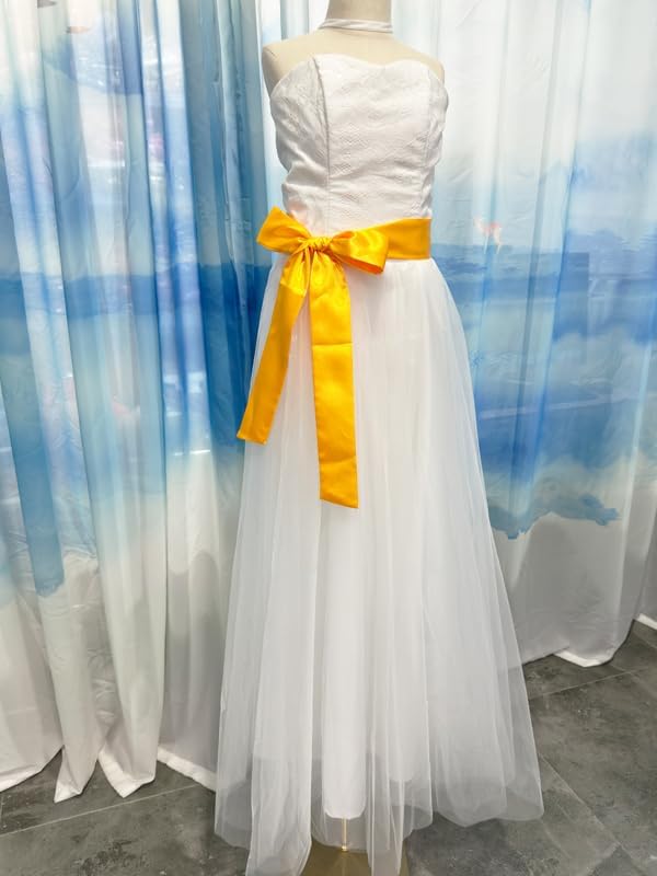 Women 200cm Long Satin Sash Belts for Wedding Bridal Bridesmaid Dress Accessories