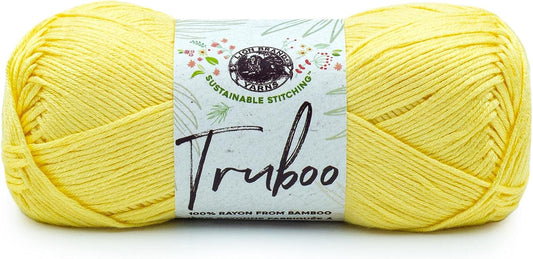 (1 Skein) Truboo Yarn, Yellow | DK Weight Rayon from Bamboo Crochet & Knit Fiber for Soft Shawls, Airy Tops, Beach Cover-Ups, Light Sweaters, Amigurumis