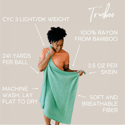 (1 Skein) Truboo Yarn, Yellow | DK Weight Rayon from Bamboo Crochet & Knit Fiber for Soft Shawls, Airy Tops, Beach Cover-Ups, Light Sweaters, Amigurumis
