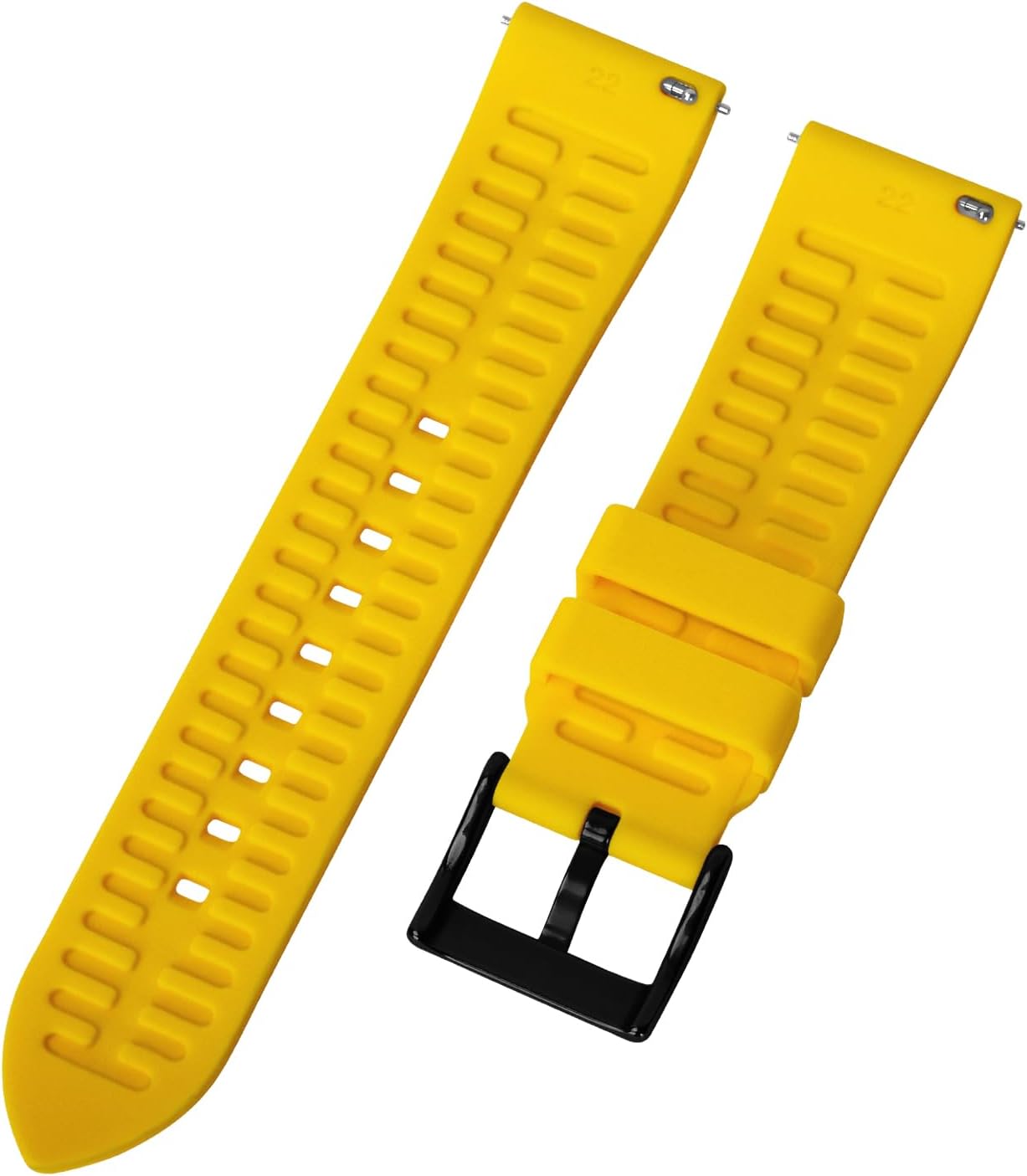 Silicone Watch Band for Men - Yellow Quick Release Watch Band for Women Soft - Waterproof Smart Watch Bracelet Clasp - Correa de Silicona para Reloj Replacement - 18mm 19mm 20mm 21mm 22mm 24mm