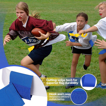 Flag Football Belts, Set of Flag Football Flags for Kids Adults, and Youth, Adjustable Flag Football Set 14 Players