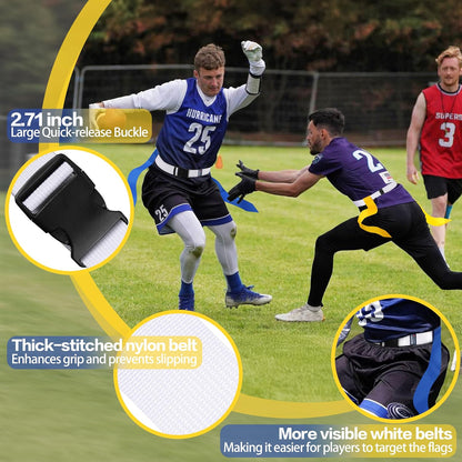 Flag Football Belts, Set of Flag Football Flags for Kids Adults, and Youth, Adjustable Flag Football Set 14 Players